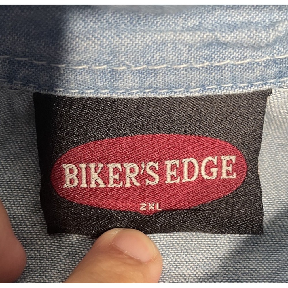 Vintage Y2K Biker's Edge Hollister Motorcycle Rally Button Down Shirt Mens 2XL - Picture 5 of 9